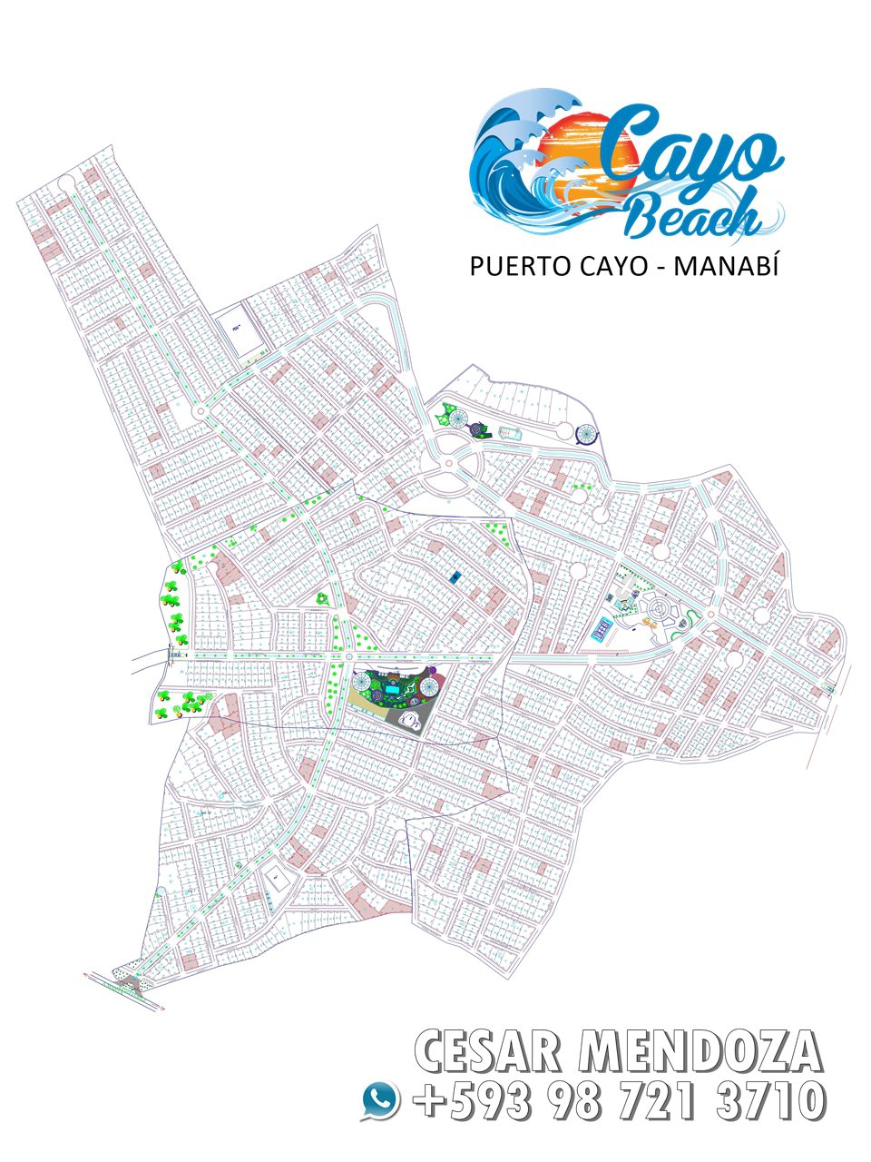 plano lotizacion cayo beach en la playa de puerto cayo jipijapa manabi